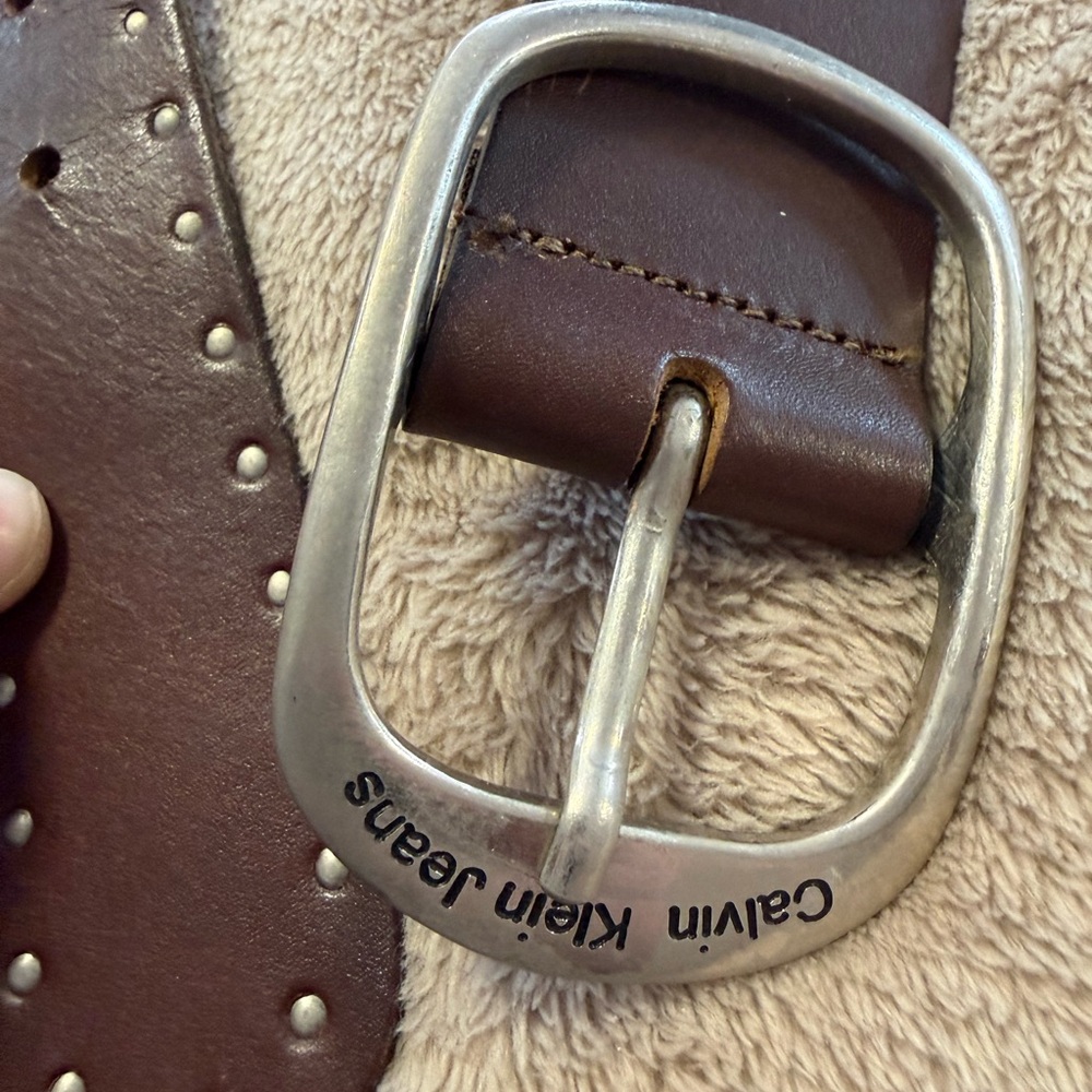 Calvin Klein Jeans Brown Belt with Silver Buckle